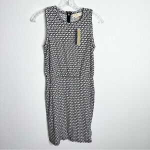 Michael Kors Dress Women Small Logo Black White MK Mini Sleeveless Monogram C5
